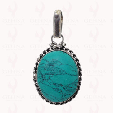 Turquois Gemstone Pendant In .925 Sterling Silver Overlay Metal GP2871