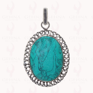 Turquois Gemstone Pendant In .925 Sterling Silver Overlay Metal GP2887