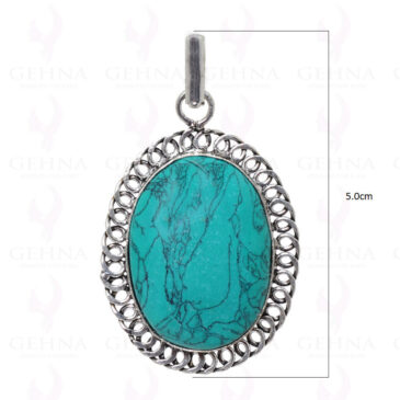 Turquois Gemstone Pendant In .925 Sterling Silver Overlay Metal GP2887