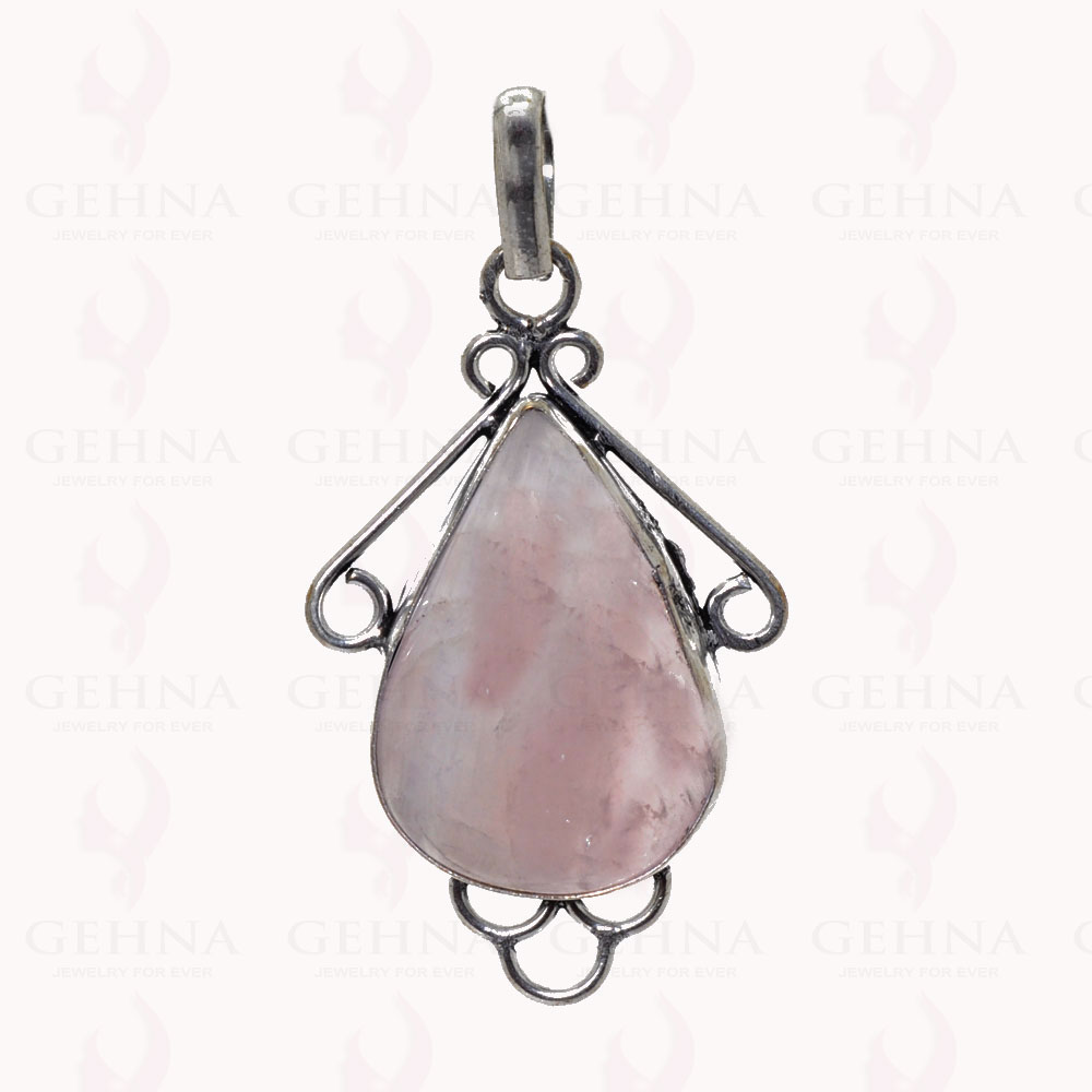 Rose Quartz'S Gemstone Pendant In .925 Sterling Silver Overlay Metal GP2888