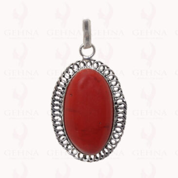 Red Jasper Gemstone Pendant In .925 Sterling Silver Overlay Metal GP2898