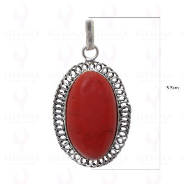 Red Jasper Gemstone Pendant In .925 Sterling Silver Overlay Metal GP2898