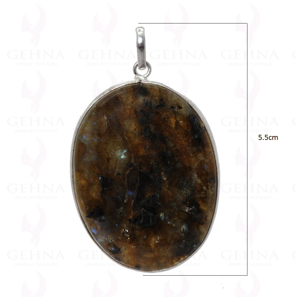 Blue Chalcedony Gemstone Pendant In .925 Sterling Silver Overlay Metal GP2922