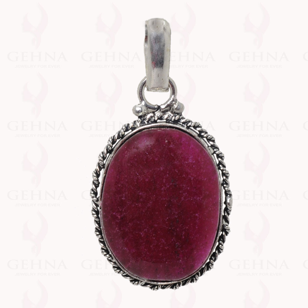 Ruby Color Gemstone Pendant In .925 Sterling Silver Overlay Metal GP2940