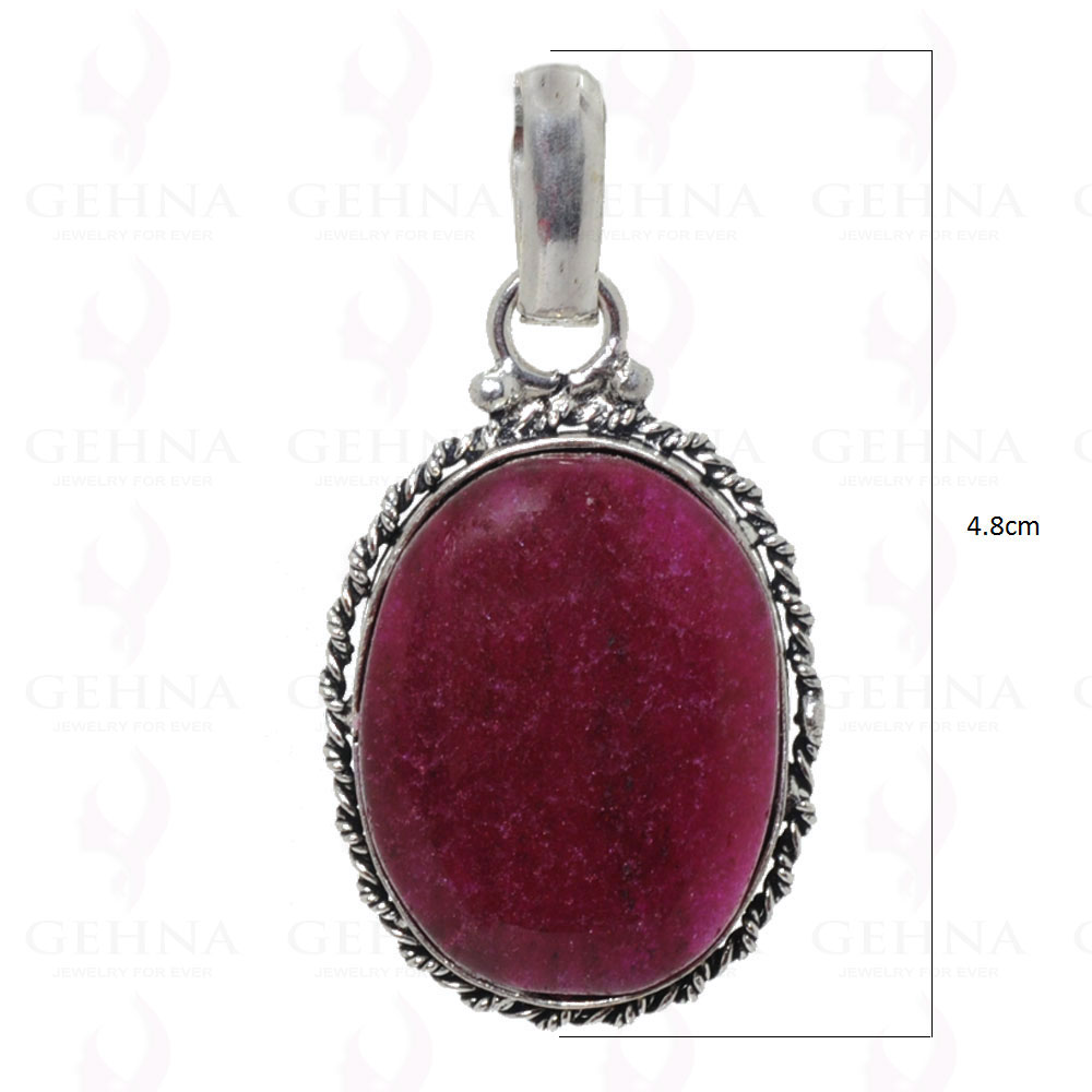 Ruby Color Gemstone Pendant In .925 Sterling Silver Overlay Metal GP2940