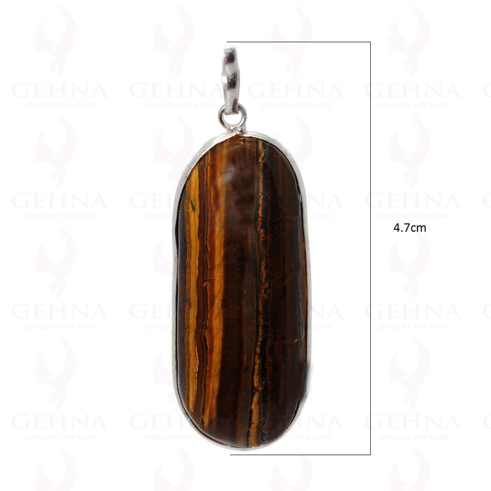 Tiger Eye Gemstone Pendant In .925 Sterling Silver Overlay Metal GP2944