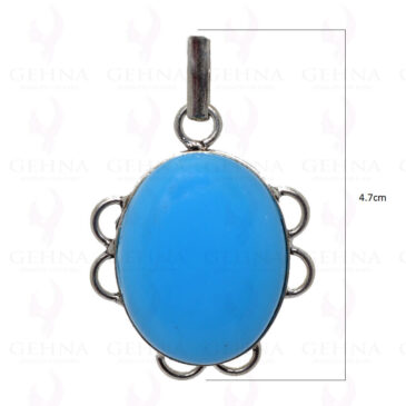 Blue Chalcedony Gemstone Pendant In .925 Sterling Silver Overlay Metal GP2952