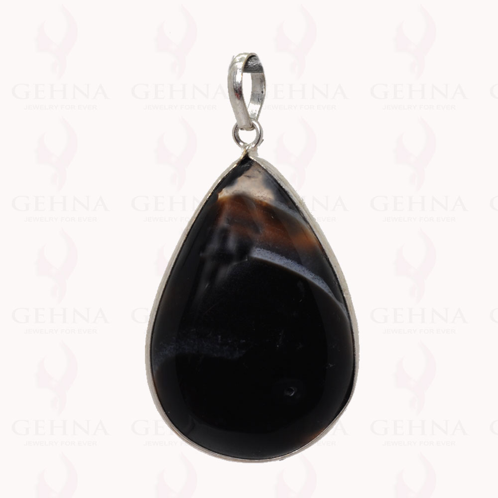 Onyx Gemstone Pendant In .925 Sterling Silver Overlay Metal GP2968