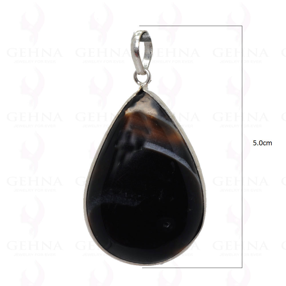 Onyx Gemstone Pendant In .925 Sterling Silver Overlay Metal GP2968