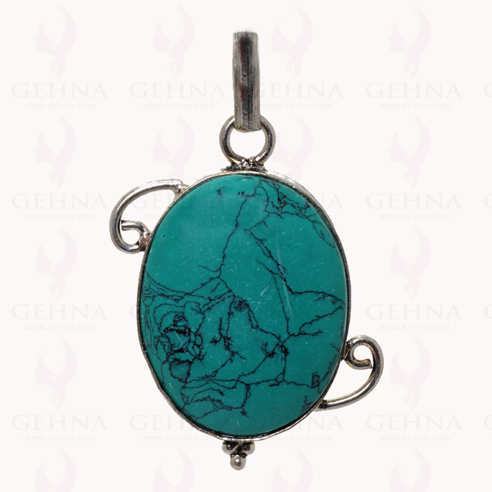 Turquois Gemstone Pendant In .925 Sterling Silver Overlay Metal GP2975