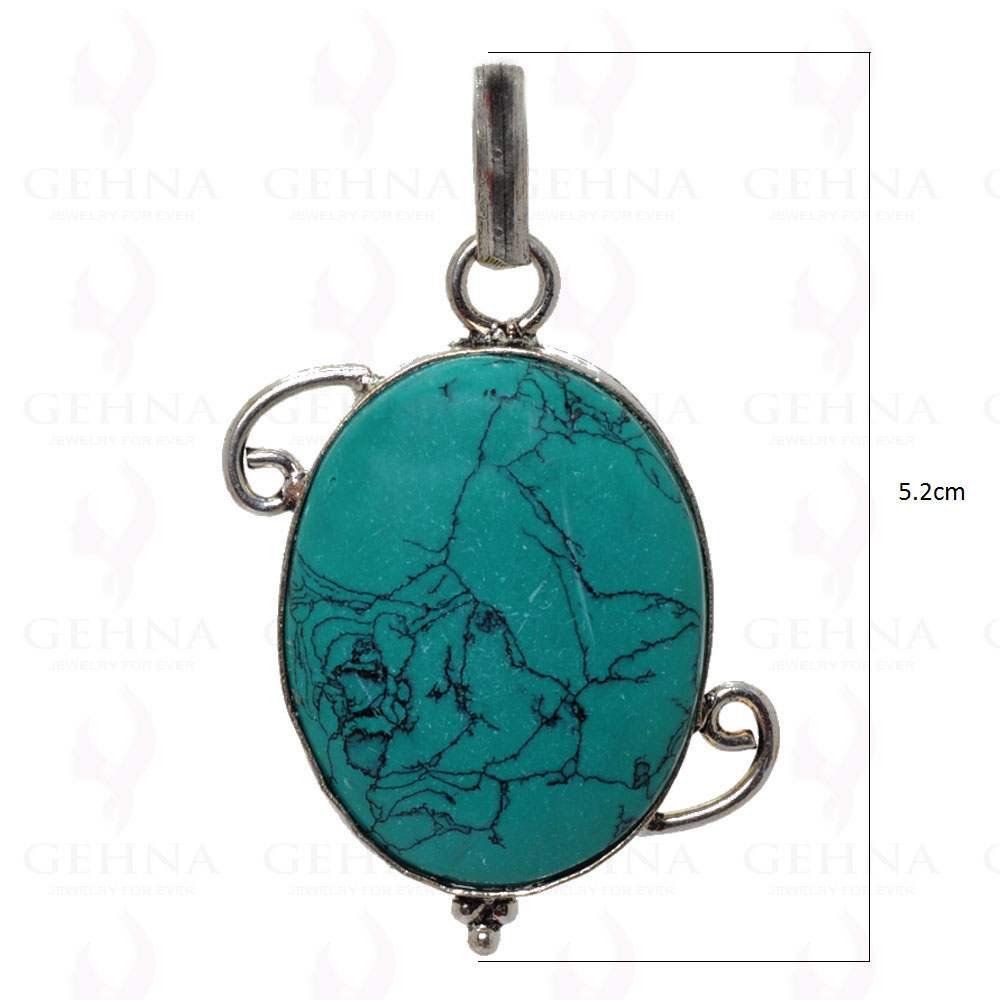 Turquois Gemstone Pendant In .925 Sterling Silver Overlay Metal GP2975