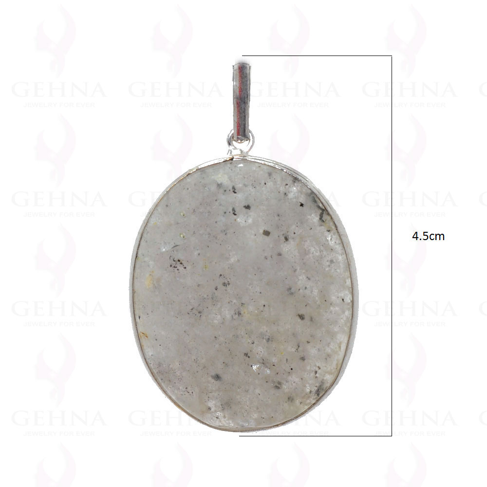 Rainbow Moonstone Pendant In .925 Sterling Silver Overlay Metal GP2992