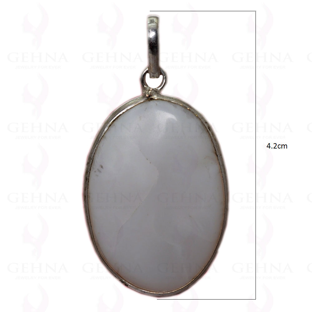White Quartz Gemstone Pendant In .925 Sterling Silver Overlay Metal GP3000
