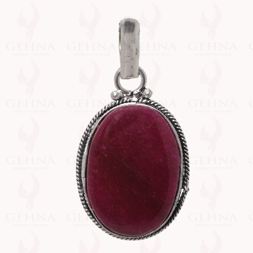 Ruby Color Gemstone Pendant In .925 Sterling Silver Overlay Metal GP3001