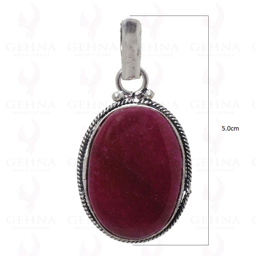 Ruby Color Gemstone Pendant In .925 Sterling Silver Overlay Metal GP3001