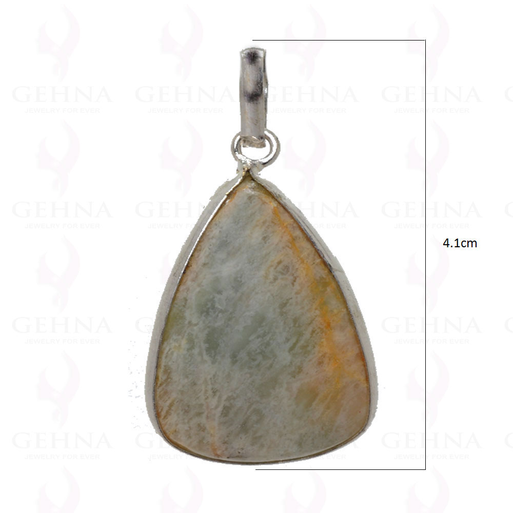 Green Aventurine Pendant In .925 Sterling Silver Overlay Metal GP3006
