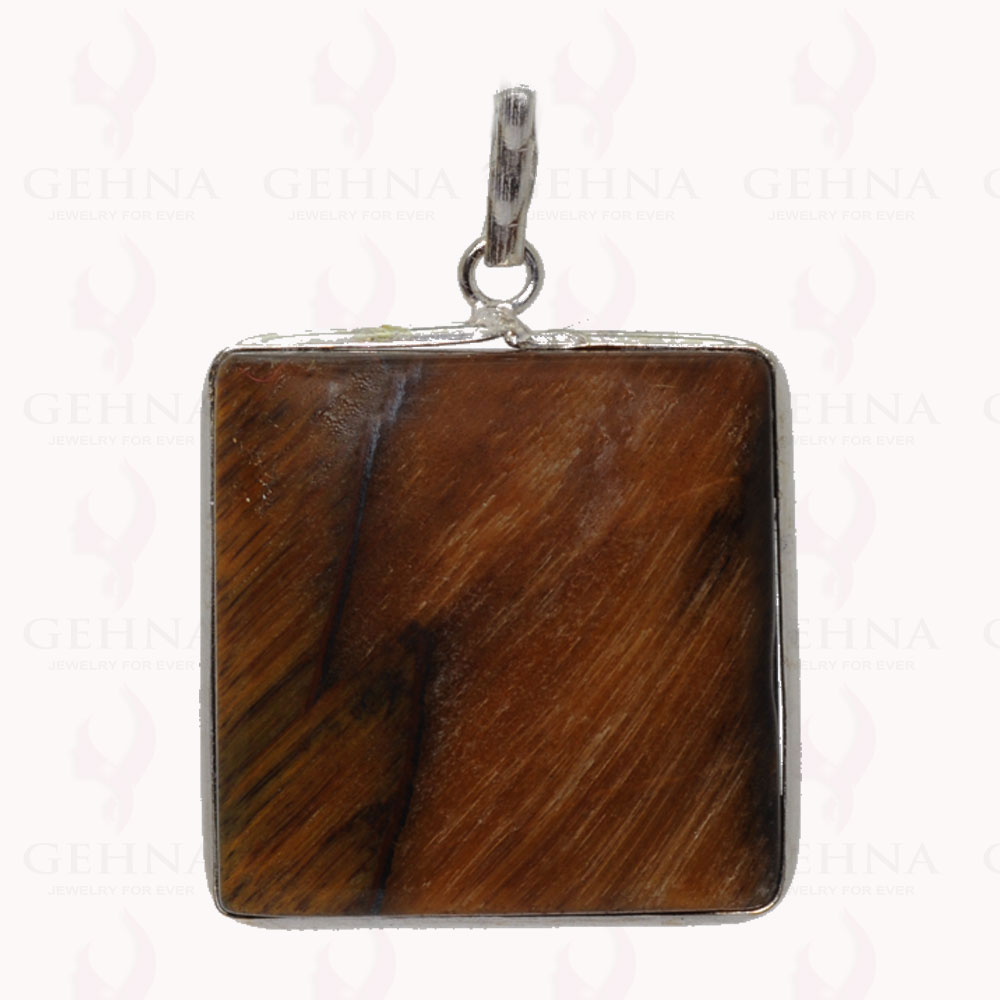 Tiger Eye Gemstone Pendant In .925 Sterling Silver Overlay Metal GP3017