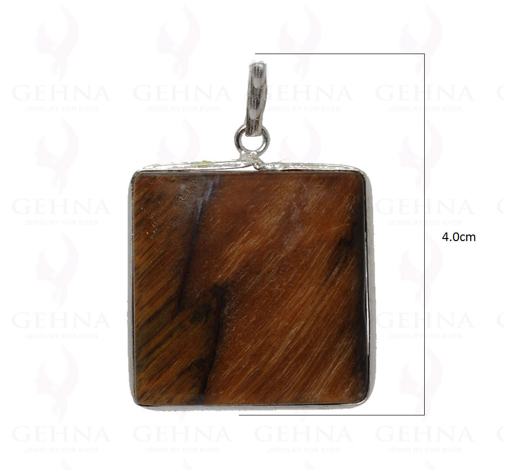 Tiger Eye Gemstone Pendant In .925 Sterling Silver Overlay Metal GP3017