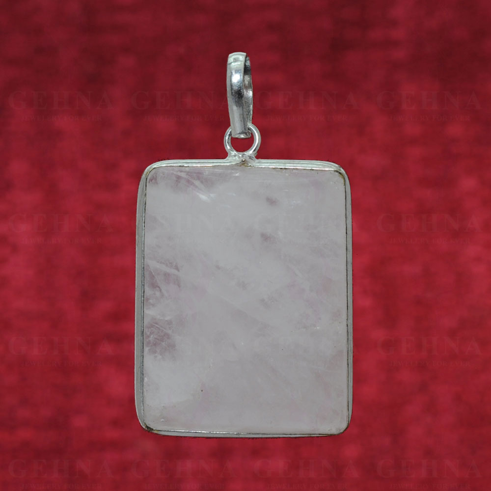 Rose Quartz Gemstone Pendant In .925 Sterling Silver Overlay Metal GP3021