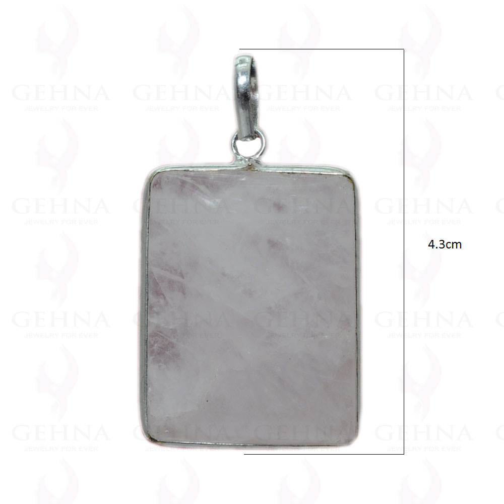 Rose Quartz Gemstone Pendant In .925 Sterling Silver Overlay Metal GP3021