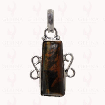 Tiger Eye Gemstone Pendant In .925 Sterling Silver Overlay Metal GP3030
