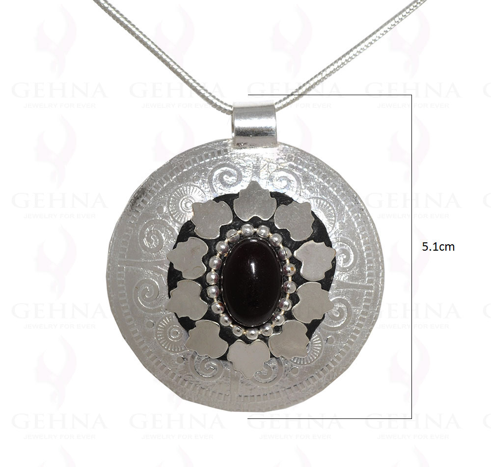Red Garnet Gemstone Pendant In .925 Sterling Silver Overlay Metal GP3063