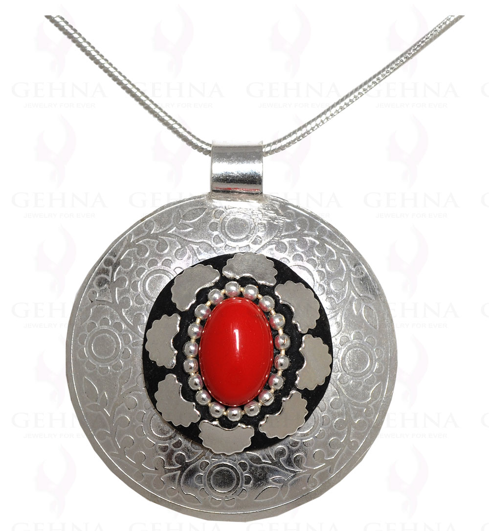 Red Jasper Gemstone Pendant In .925 Sterling Silver Overlay Metal GP3070