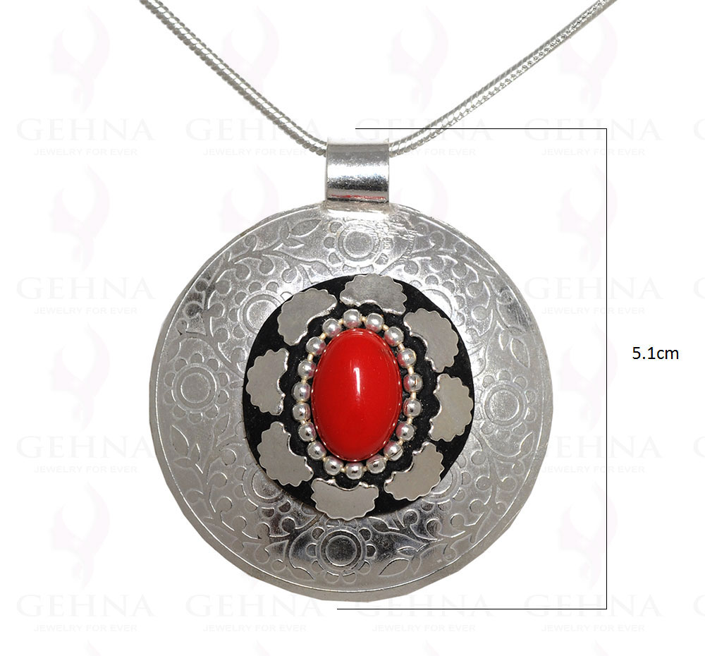Red Jasper Gemstone Pendant In .925 Sterling Silver Overlay Metal GP3070