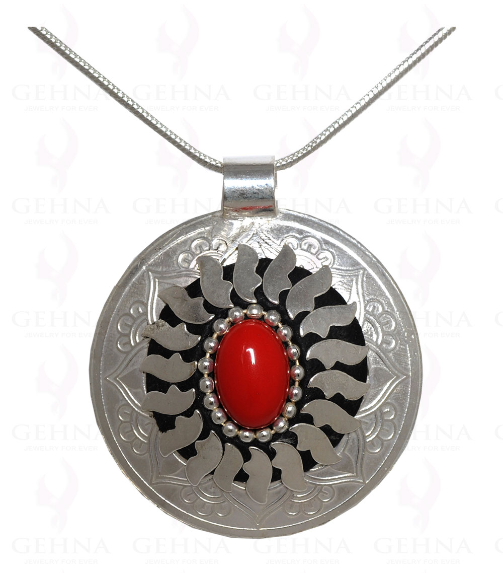 Red Jasper Gemstone Pendant In .925 Sterling Silver Overlay Metal GP3083