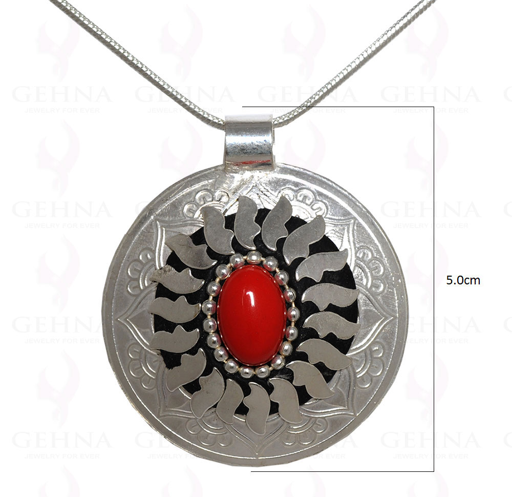 Red Jasper Gemstone Pendant In .925 Sterling Silver Overlay Metal GP3083