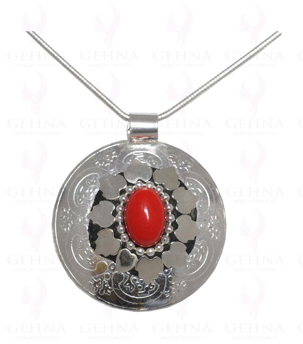 Red Jasper Gemstone Pendant In .925 Sterling Silver Overlay Metal GP3104