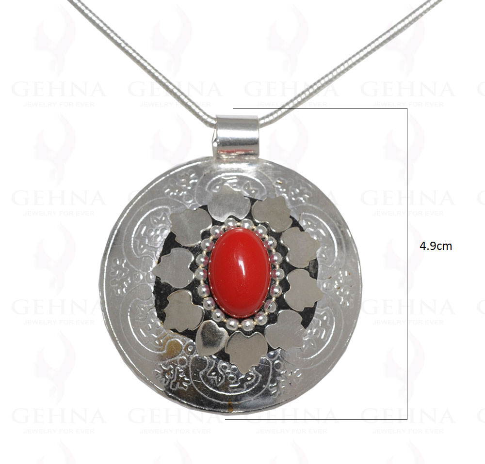 Red Jasper Gemstone Pendant In .925 Sterling Silver Overlay Metal GP3104