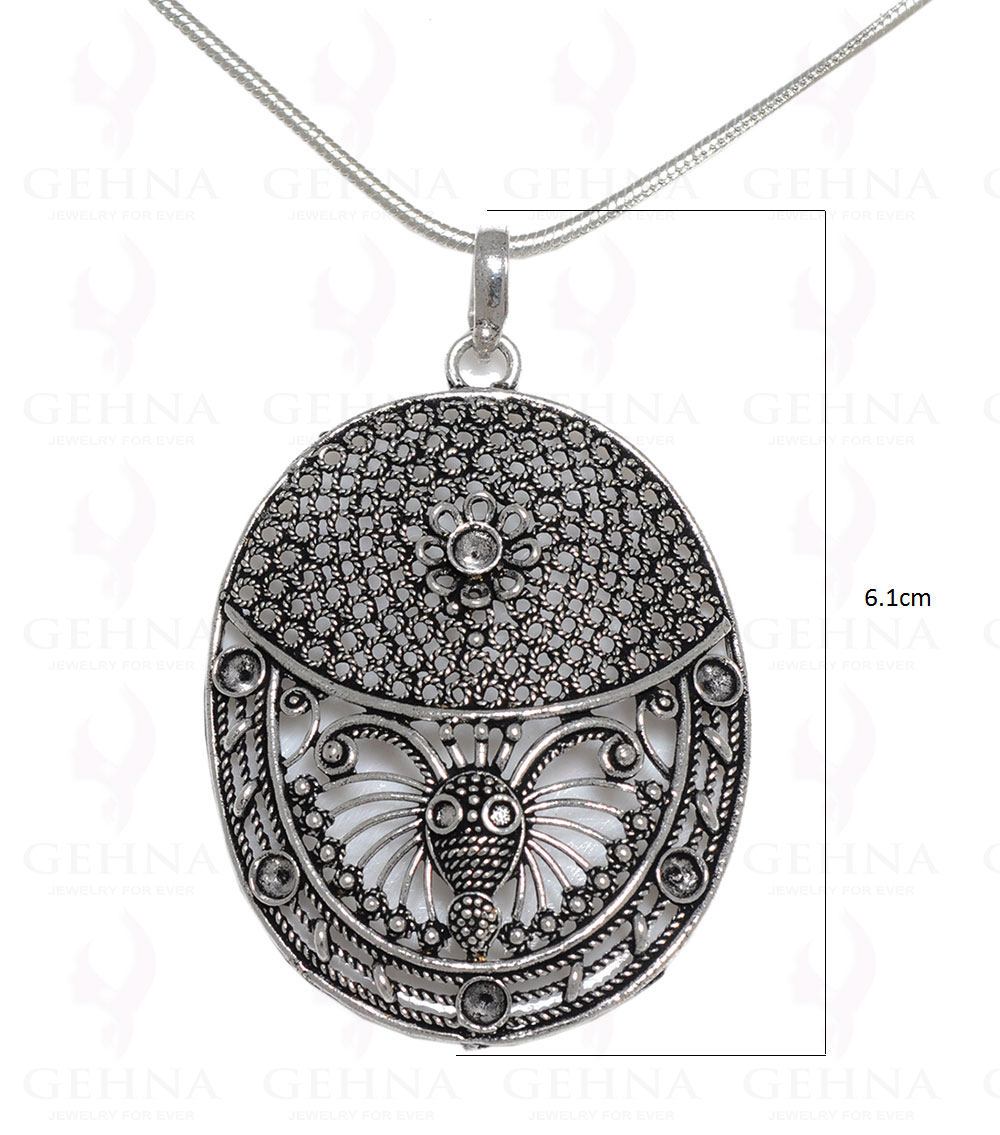Filigree Pendant In .925 Sterling Silver Overlay Metal GP3112
