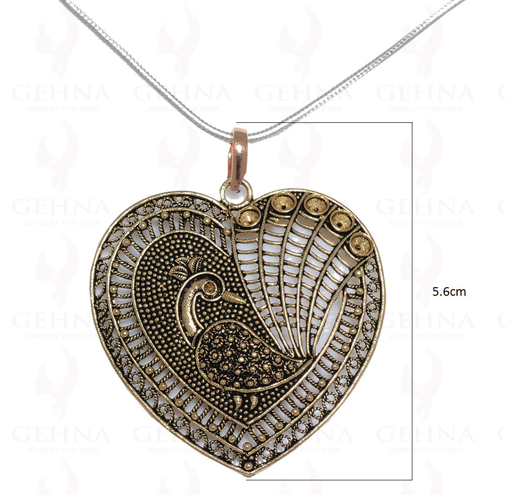 Heart Shaped Filigree Pendant In .925 Sterling Silver Overlay Metal GP3113