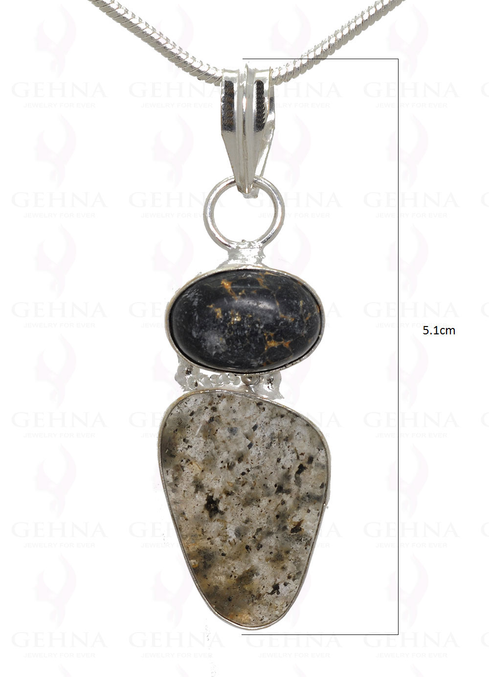 Speraphinite & Rutile Gemstone Pendant In .925 Silver Overlay Metal GP3121
