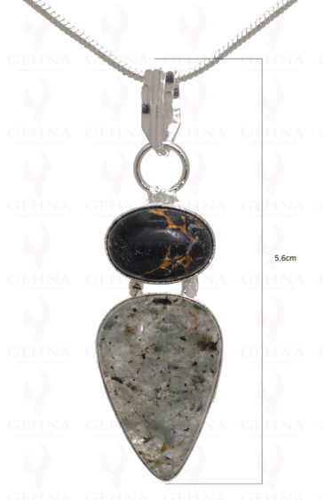 Speraphinite & Rutile Gemstone Pendant In .925 Silver Overlay Metal GP3138