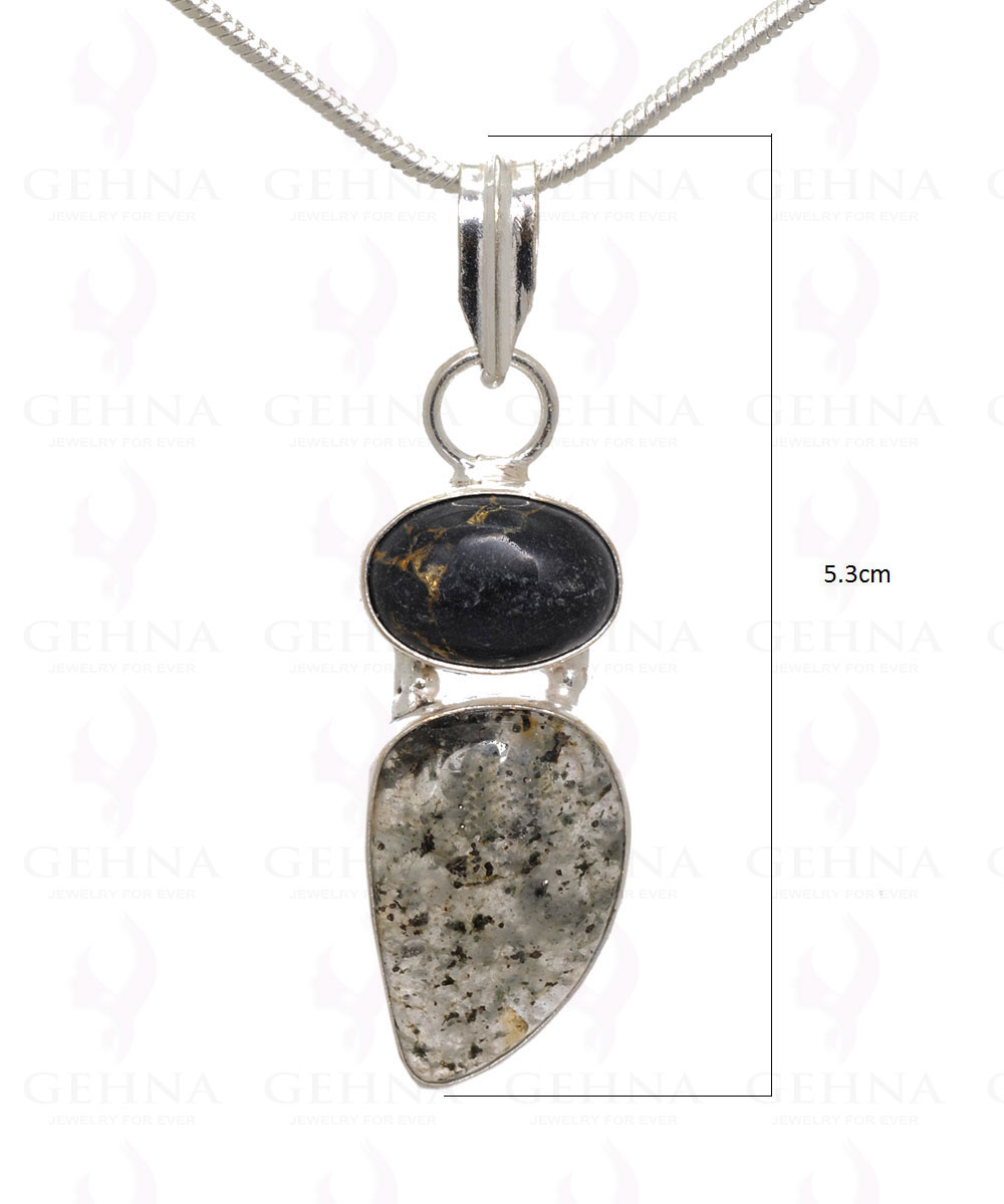 Speraphinite & Rutile Gemstone Pendant In .925 Silver Overlay Metal GP3149