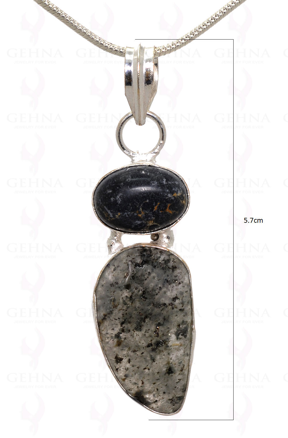 Speraphinite & Rutile Gemstone Pendant In .925 Silver Overlay Metal GP3158