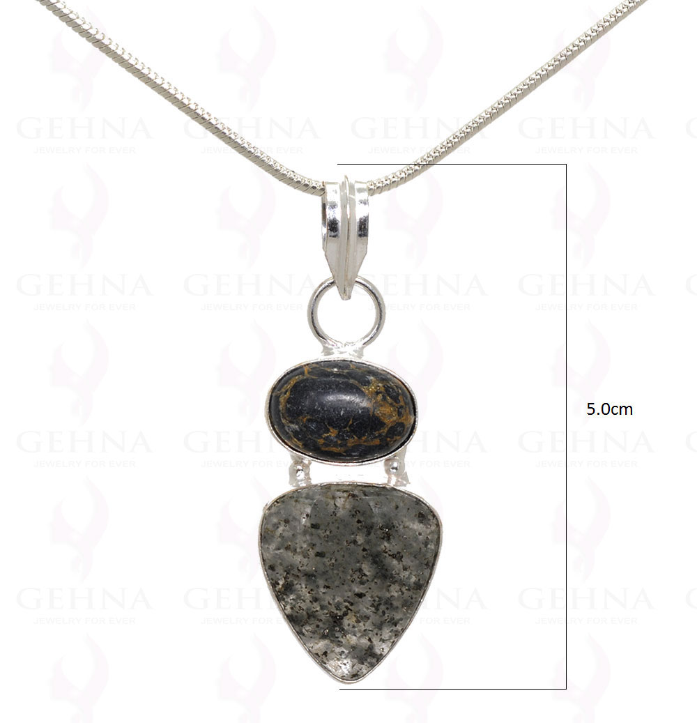 Speraphinite & Rutile Gemstone Pendant In .925 Silver Overlay Metal GP3232