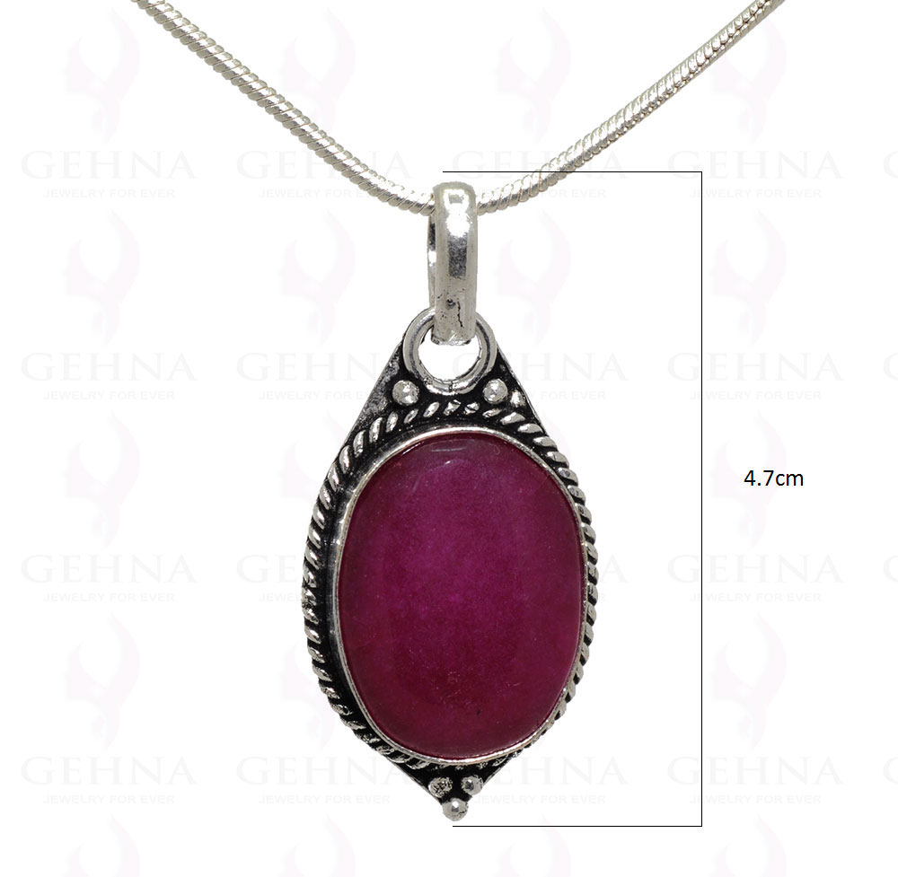 Ruby Color Gemstone Pendant Set In .925 Sterling Silver Overlay Metal GP3260