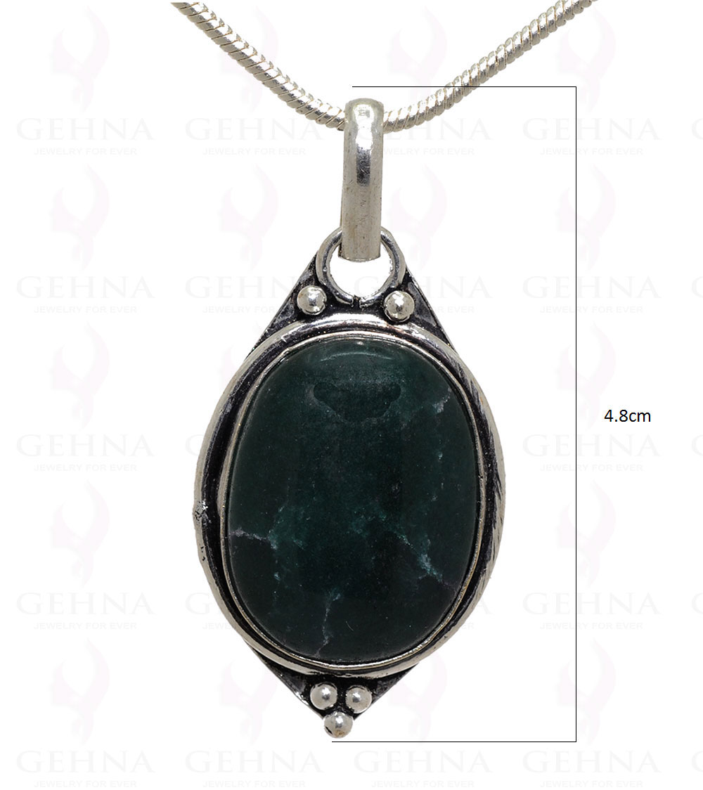 Green Onyx Gemstone Pendant Set In .925 Sterling Silver Overlay Metal GP3271