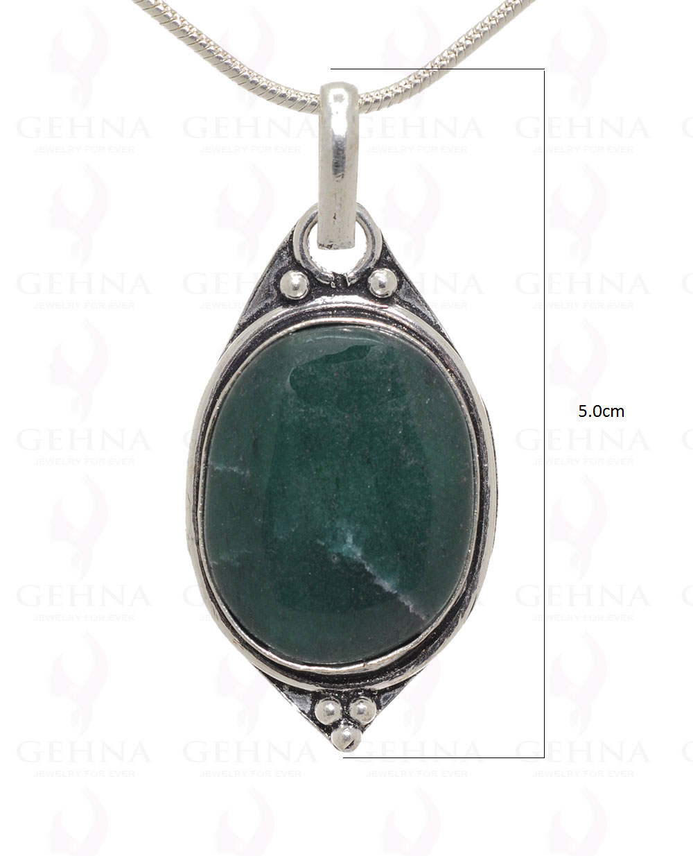 Green Onyx Gemstone Pendant Set In .925 Sterling Silver Overlay Metal GP3273
