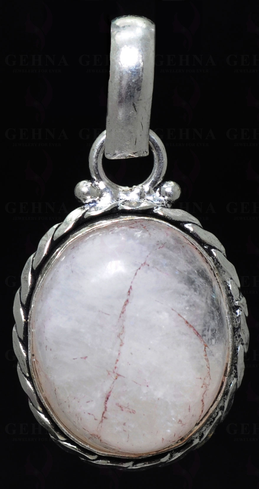 Rock-Crystal Gemstone Pendant In .925 Sterling Silver Overlay Metal GP3286