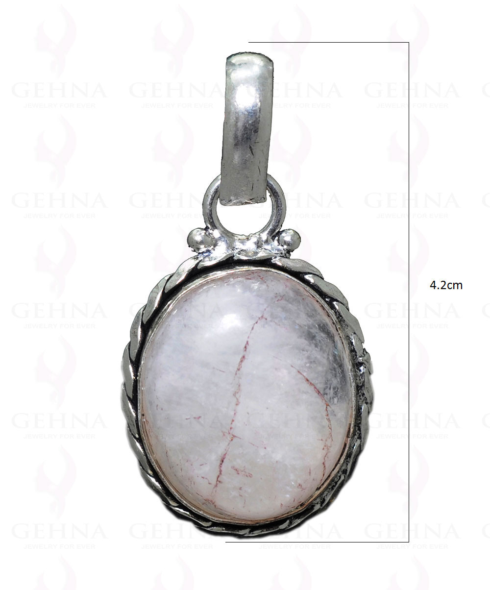 Rock-Crystal Gemstone Pendant In .925 Sterling Silver Overlay Metal GP3286