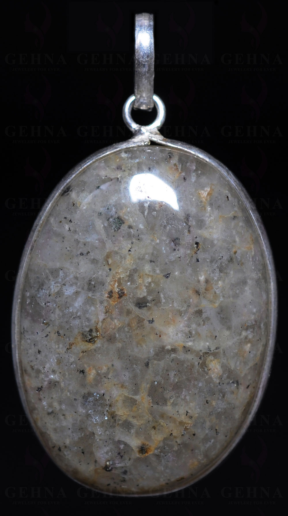 Rock-Crystal Gemstone Pendant In .925 Sterling Silver Overlay Metal GP3288