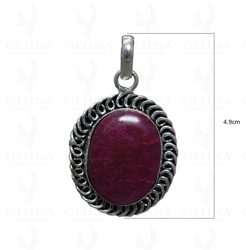 Ruby Color Gemstone Pendant In .925 Sterling Silver Overlay Metal GP3293