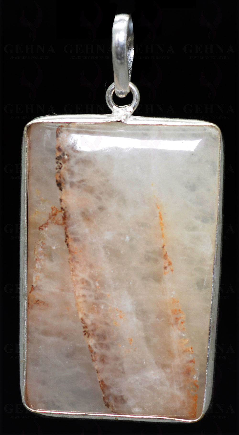 Rock Crystal Gemstone Pendant In.925 Sterling Overlay Silver GP3302