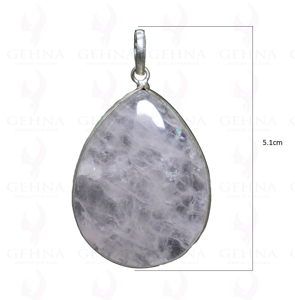 Rock Crystal Gemstone Pendant In.925 Sterling Overlay Silver GP3321