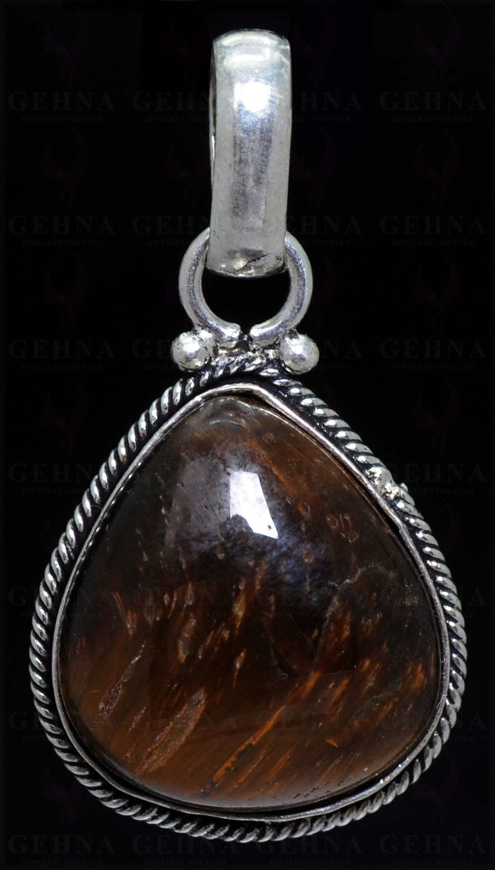 Tiger’S Eye Gemstone Pendant In.925 Sterling Overlay Silver GP3344