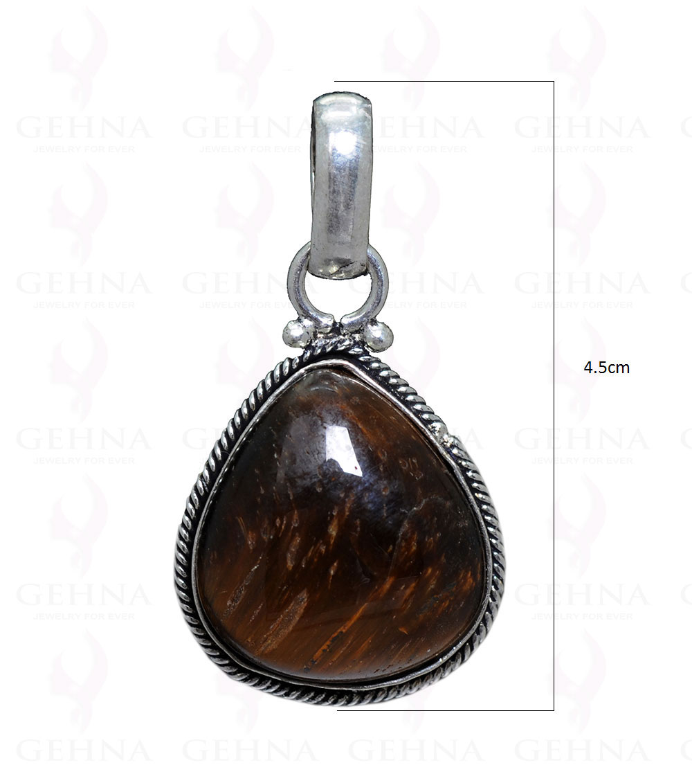 Tiger’S Eye Gemstone Pendant In.925 Sterling Overlay Silver GP3344